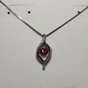 Beautiful ruby with little diamonds necklace